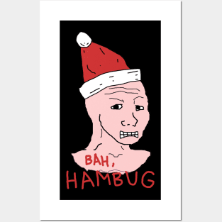 Bah Hambug Wojak Meme Man Xmas Posters and Art